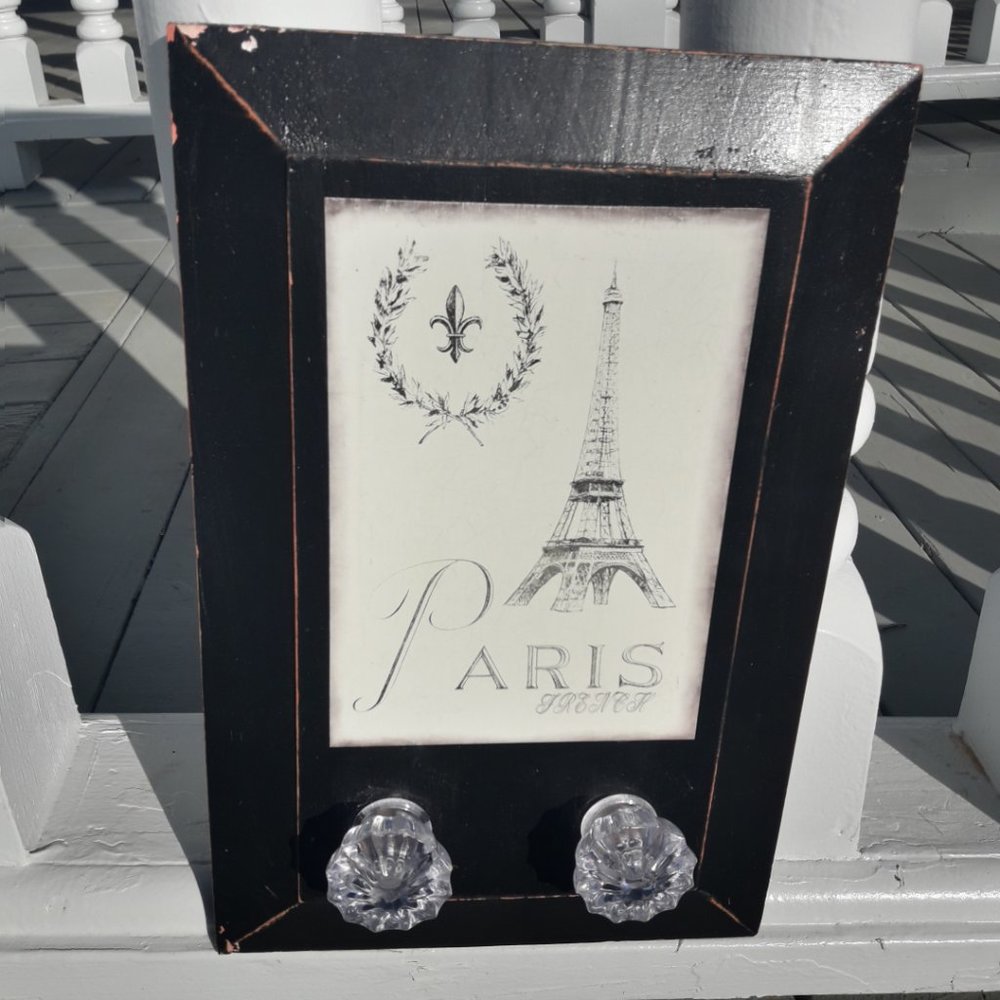 Crystal Door Knob Coat Rack Eiffel Tower Paris Theme Wall Hanging Hooks Jewelry - Picture 12 of 12